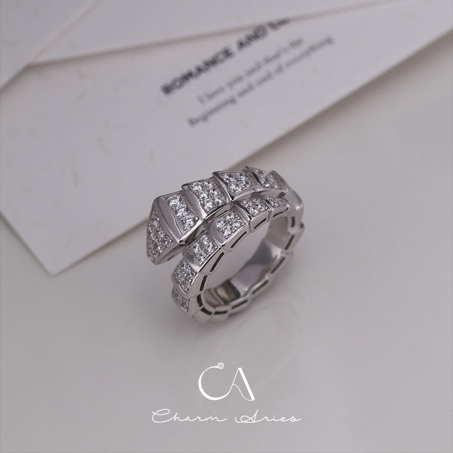 FULL DIAMOND WIDE SNAKE S925 RING