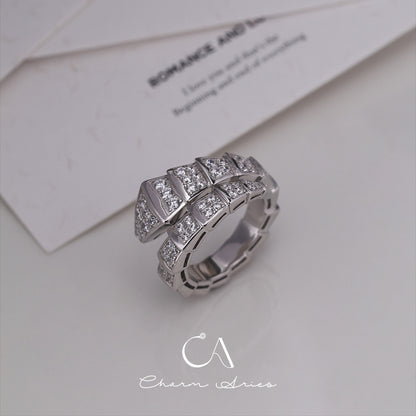 FULL DIAMOND WIDE SNAKE S925 RING