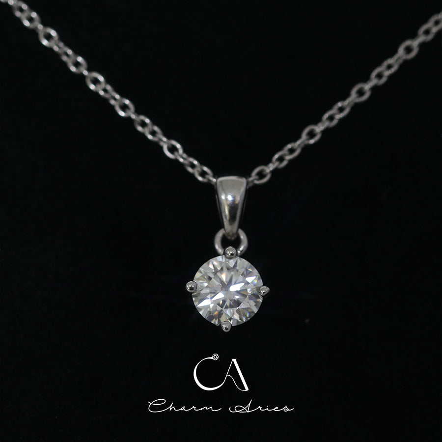 CLASSIC MINIMALIST ONE CARAT MOISSANITE NECKLACE