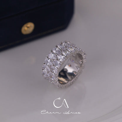 CELEBRITY STYLE FULL DIAMONDS S925 RING