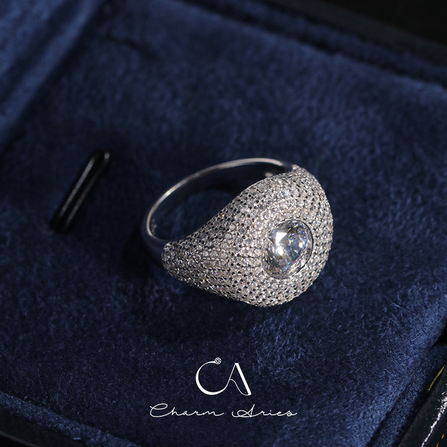 CELEBRITY STYLE FULL DIAMONDS S925 RING