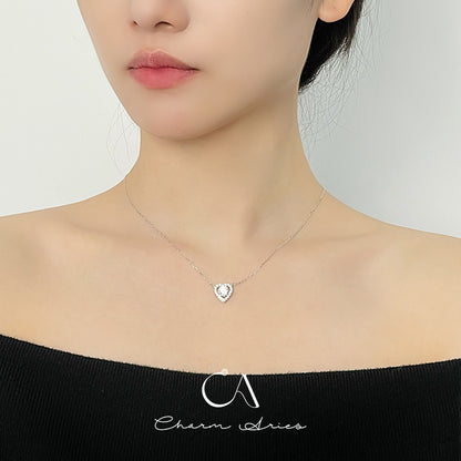 FULL DIAMONDS LOVE HEARTS S925 SILVER NECKLACE