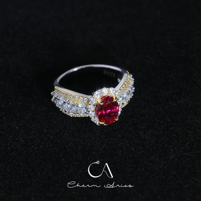 RIBBON BOW WITH GEMSTONE S925 RING