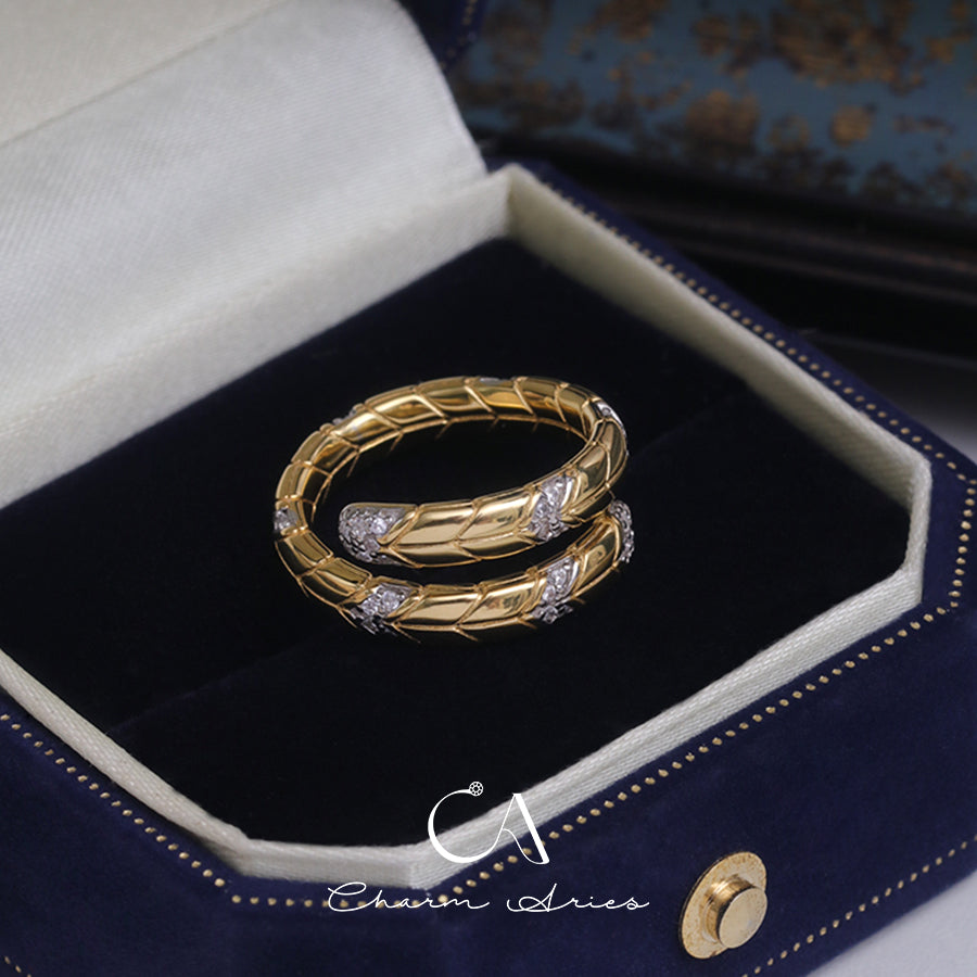 OPEN ADJUSTABLE SNAKE S925 RING