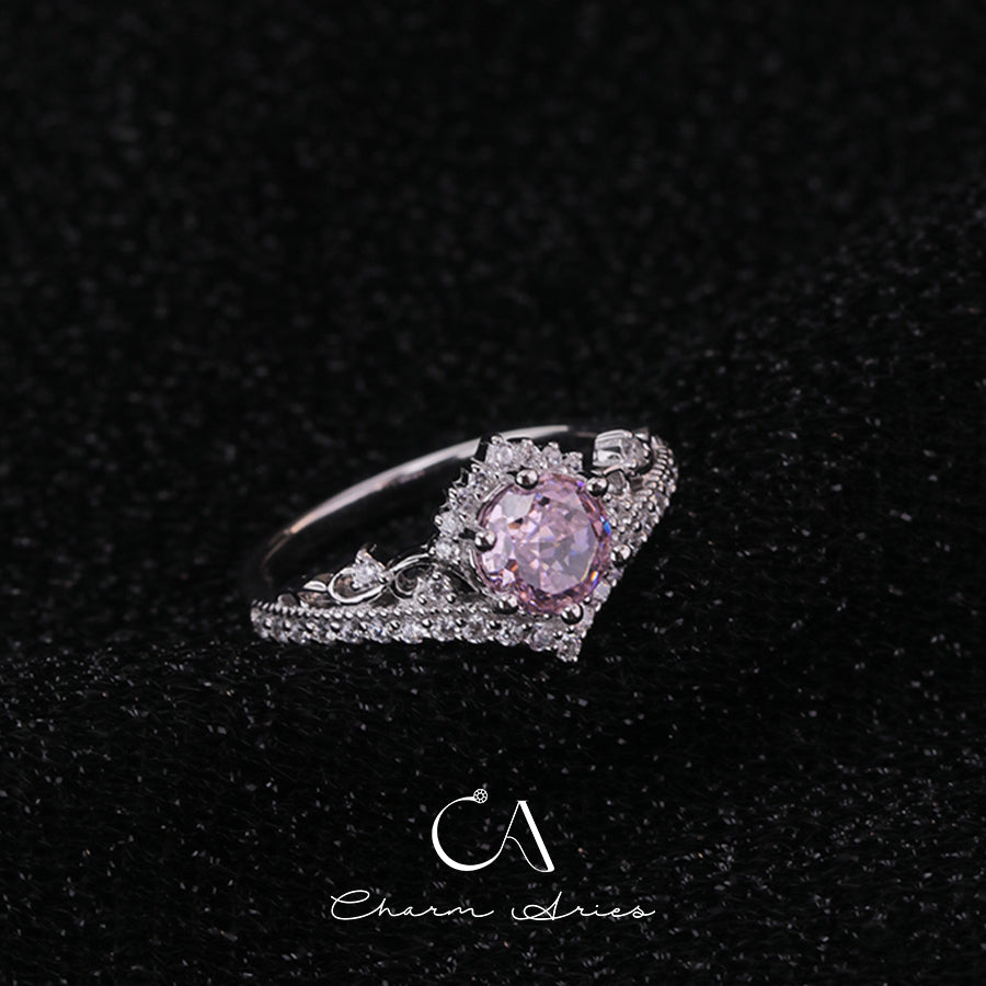 LACE EDGE PINK DIAMOND S925 RING