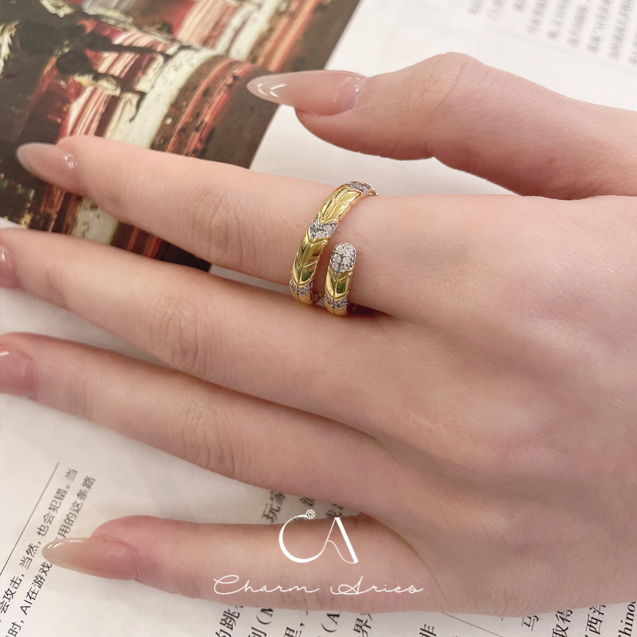 OPEN ADJUSTABLE SNAKE S925 RING