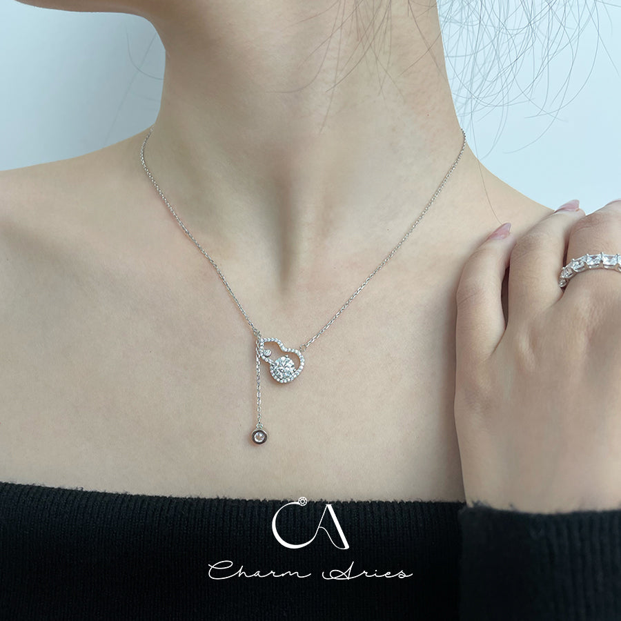 MOISSANITE VOLLE DIAMANT-KÜRBISKETTE S925