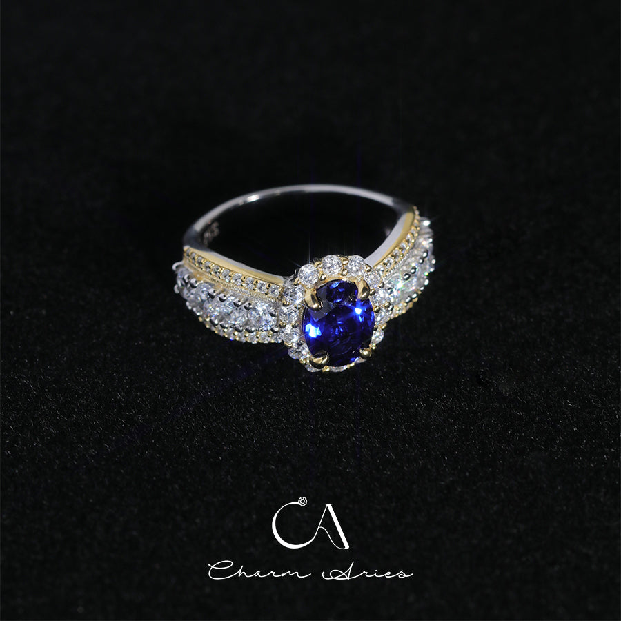 RIBBON BOW WITH GEMSTONE S925 RING