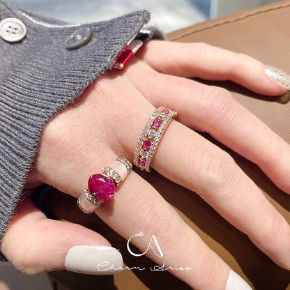 PINK DIAMOND S925 VINTAGE RING