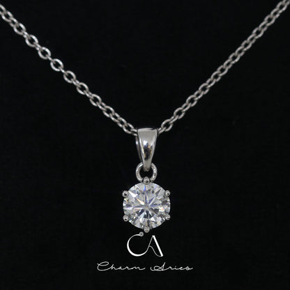 CLASSIC MINIMALIST ONE CARAT MOISSANITE NECKLACE