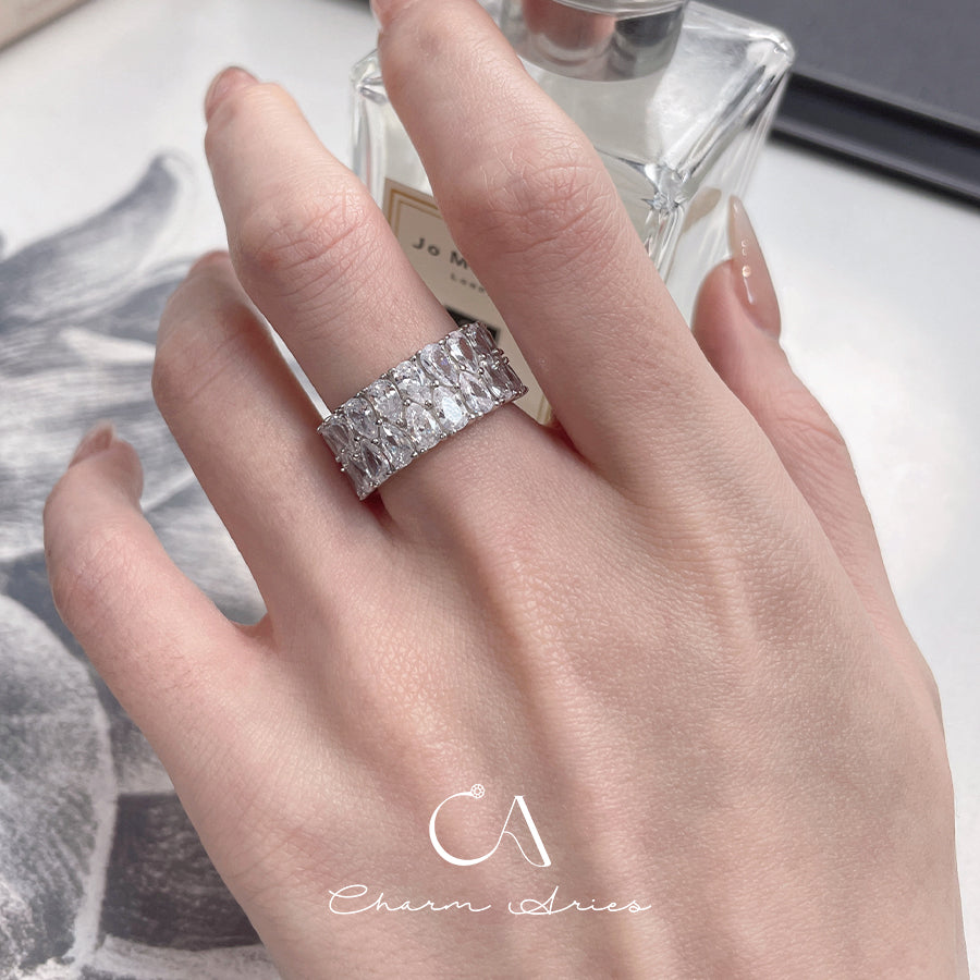 CELEBRITY STYLE FULL DIAMONDS S925 RING