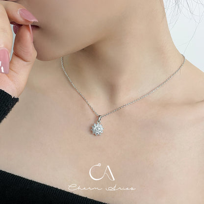 SUNFLOWER ONE CARAT MOISSANITE S925 NECKLACE