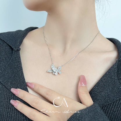 BUTTERFLY  S925 FULL DIAMOND NECKLACE