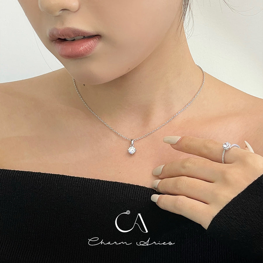 CLASSIC MINIMALIST ONE CARAT MOISSANITE NECKLACE