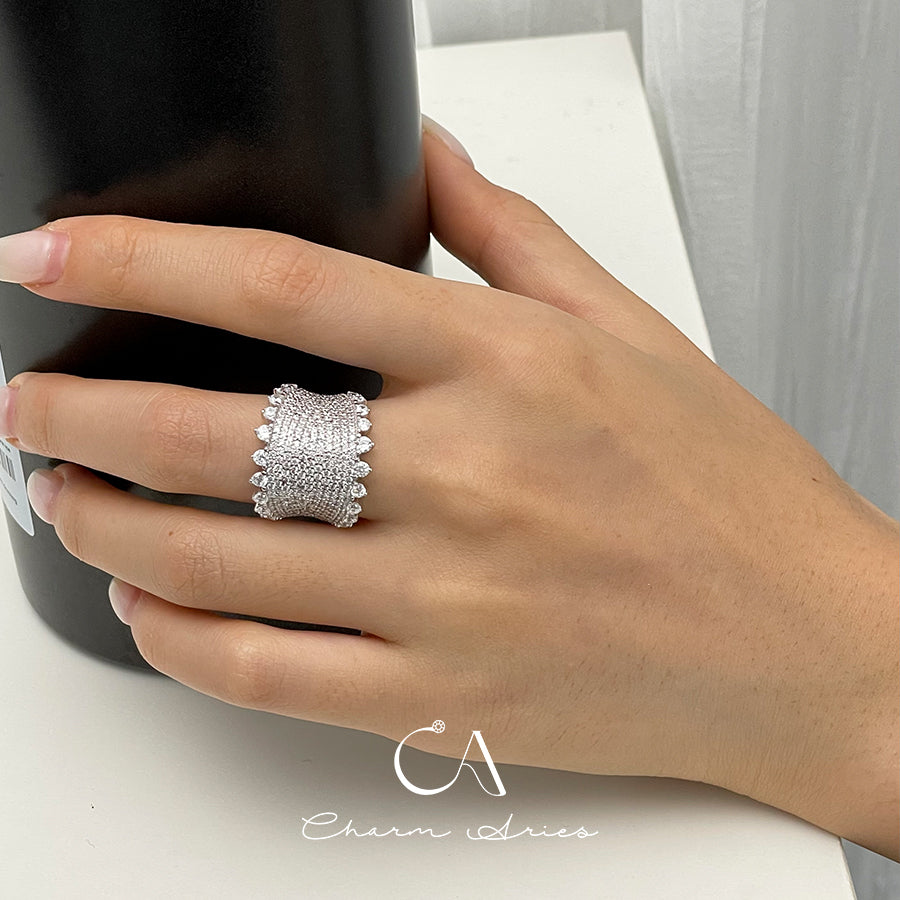 SMALL WAIST S925 FULL DIAMOND RING