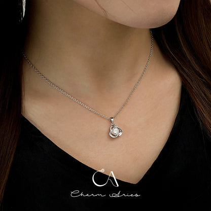 CLASSIC FLOWERS  S925 MOISSANITE 1 CARAT NECKLACE