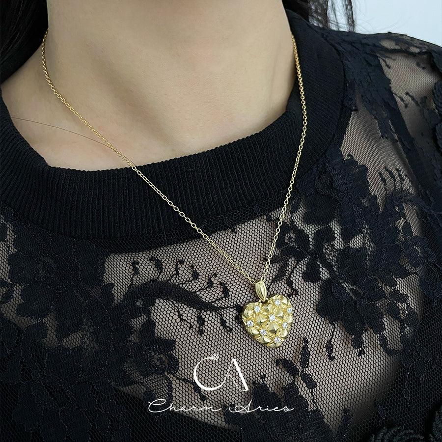 ITALIAN BRUSHED S925 HEART NECKLACE