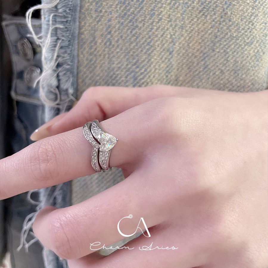 STACKING SET RING S925 HEART RING