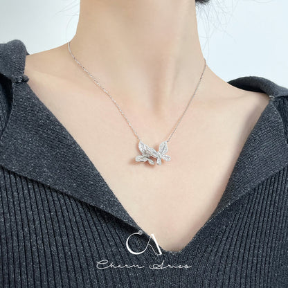 BUTTERFLY  S925 FULL DIAMOND NECKLACE