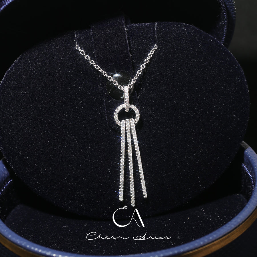 LONG TASSELS S925 FULL DIAMOND NECKLACE