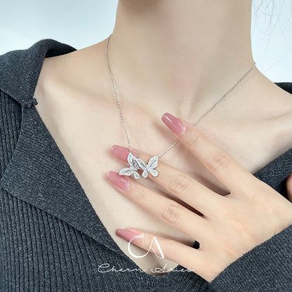 BUTTERFLY  S925 FULL DIAMOND NECKLACE