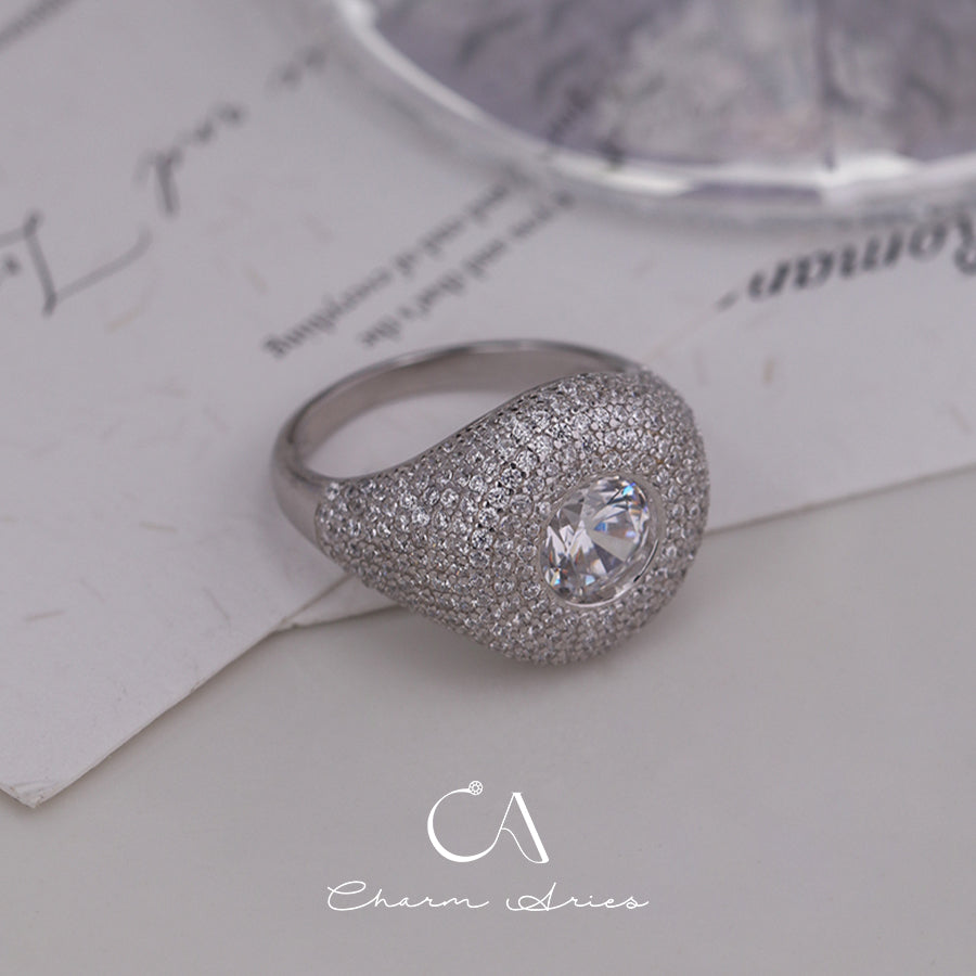 CELEBRITY STYLE FULL DIAMONDS S925 RING