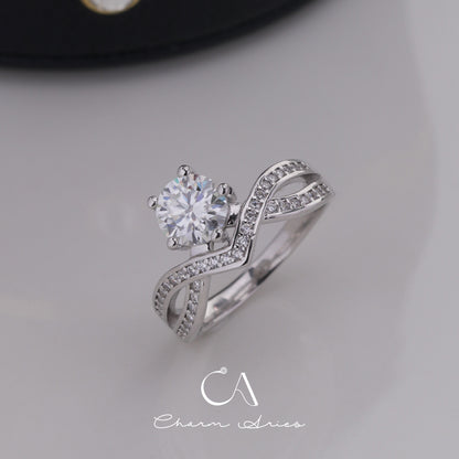 ONE CARAT MOISSAN DIAMOND S925 RING