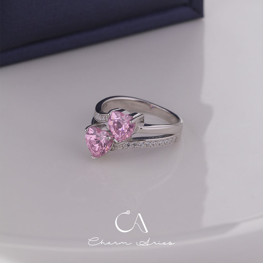 PINK DIAMOND S925 HEART RING