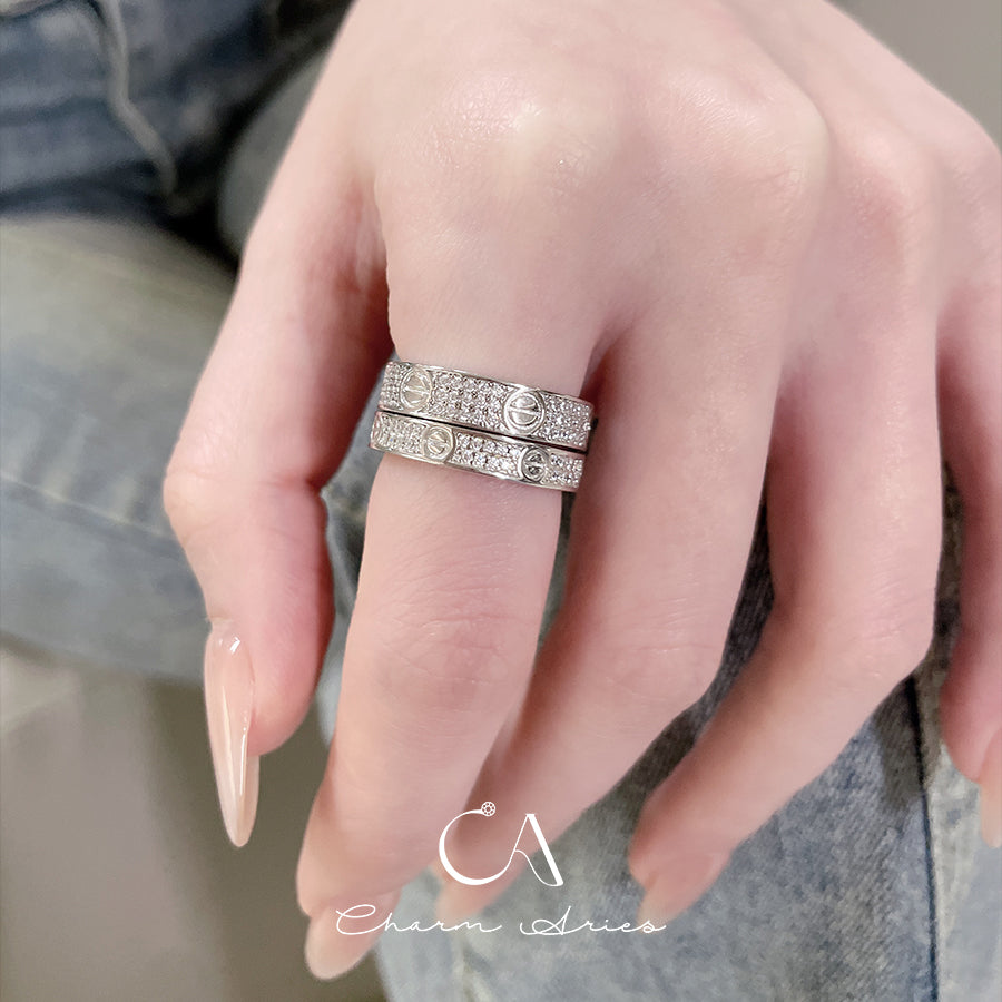 CLASSIC LOVE  S925 WIDE AND NARROW RING