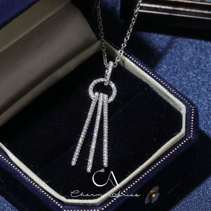 LONG TASSELS S925 FULL DIAMOND NECKLACE