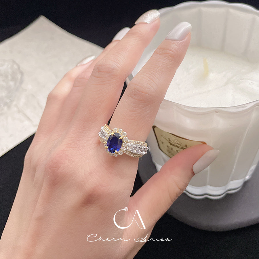 RIBBON BOW WITH GEMSTONE S925 RING