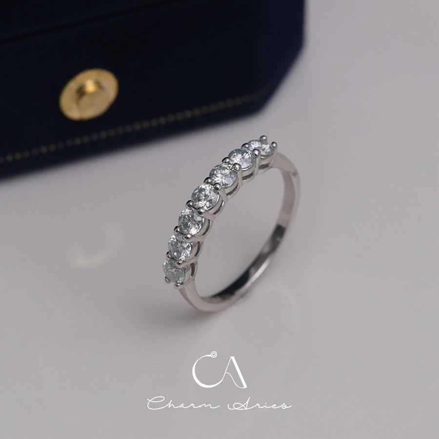 TWO CARAT MOISSANITE S925 ROW DIAMOND RING