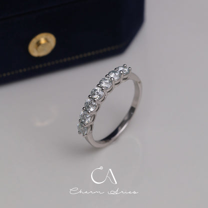 TWO CARAT MOISSANITE S925 ROW DIAMOND RING