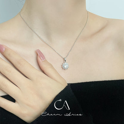 SUNFLOWER ONE CARAT MOISSANITE S925 NECKLACE