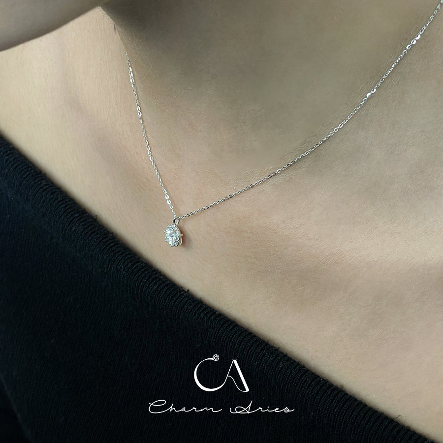 EINFACHE MOISSANITE S925 SILBER HALSKETTE