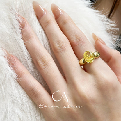 OVAL DOVE EGG S925 DIAMOND RING