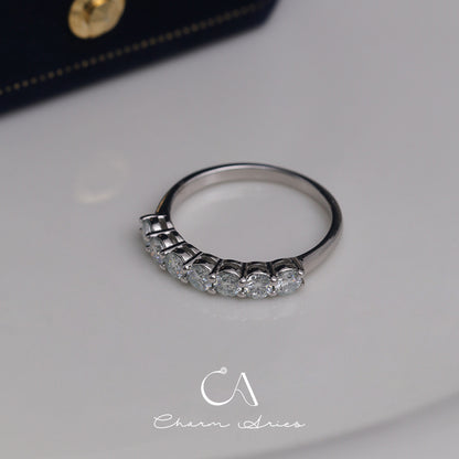 TWO CARAT MOISSANITE S925 ROW DIAMOND RING