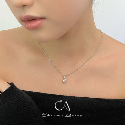 CLASSIC MINIMALIST ONE CARAT MOISSANITE NECKLACE