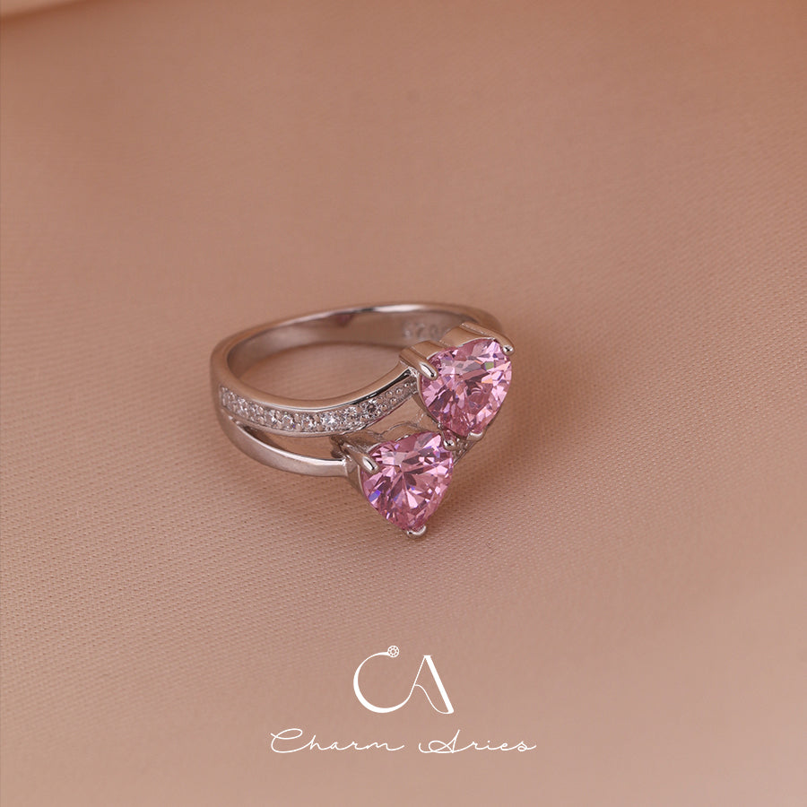 PINK DIAMOND S925 HEART RING