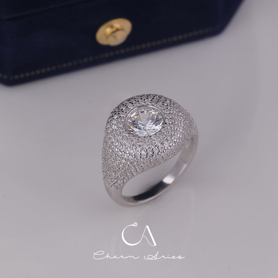 CELEBRITY STYLE FULL DIAMONDS S925 RING