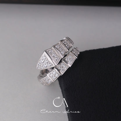 FULL DIAMOND WIDE SNAKE S925 RING