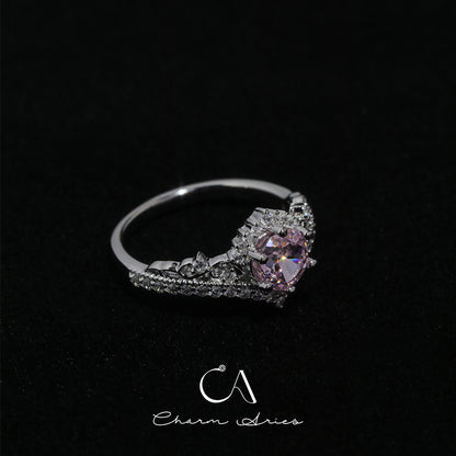 RING MIT ROSA DIAMANT UND SPITZE S925