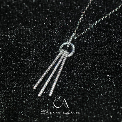 LONG TASSELS S925 FULL DIAMOND NECKLACE