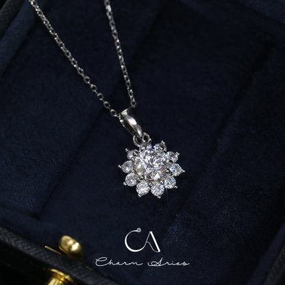 SUNFLOWER ONE CARAT MOISSANITE S925 NECKLACE