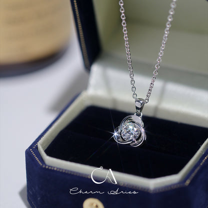 CLASSIC FLOWERS  S925 MOISSANITE 1 CARAT NECKLACE