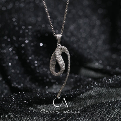 VINTAGE EGYPTIAN FULL DIAMOND S925 SILVER SNAKE NECKLACE