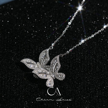 BUTTERFLY  S925 FULL DIAMOND NECKLACE