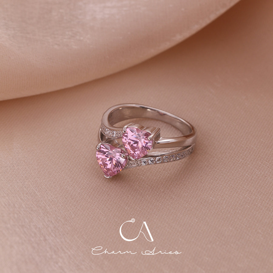 PINK DIAMOND S925 HEART RING