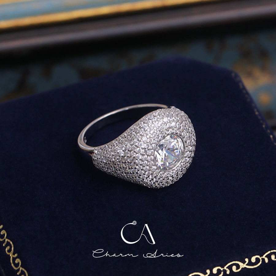 CELEBRITY STYLE FULL DIAMONDS S925 RING