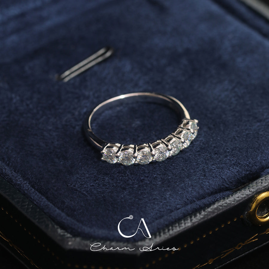 TWO CARAT MOISSANITE S925 ROW DIAMOND RING